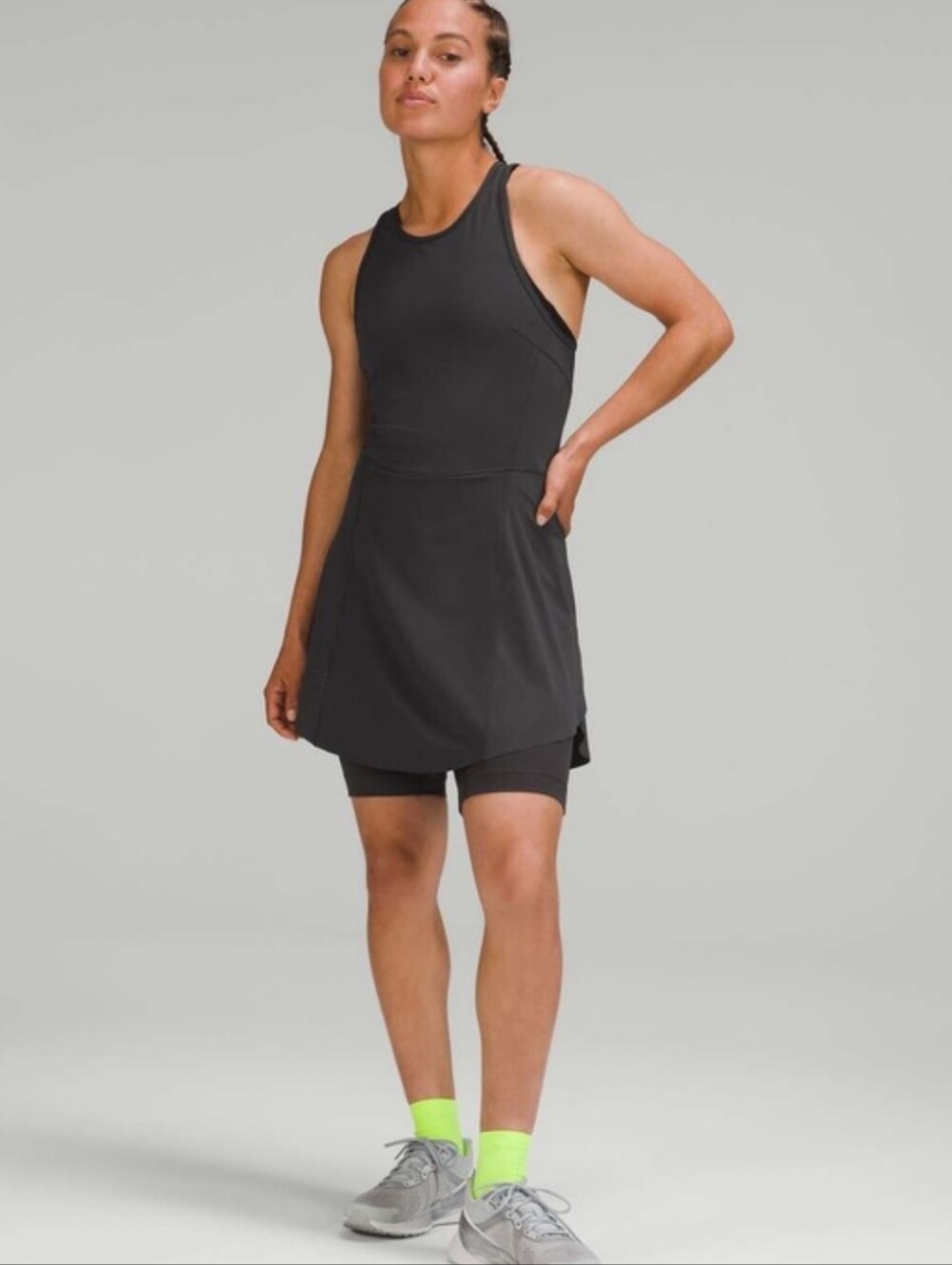 Lululemon Nulux Running Dress. Built-in Shorts. Dark Grey. Size 8.